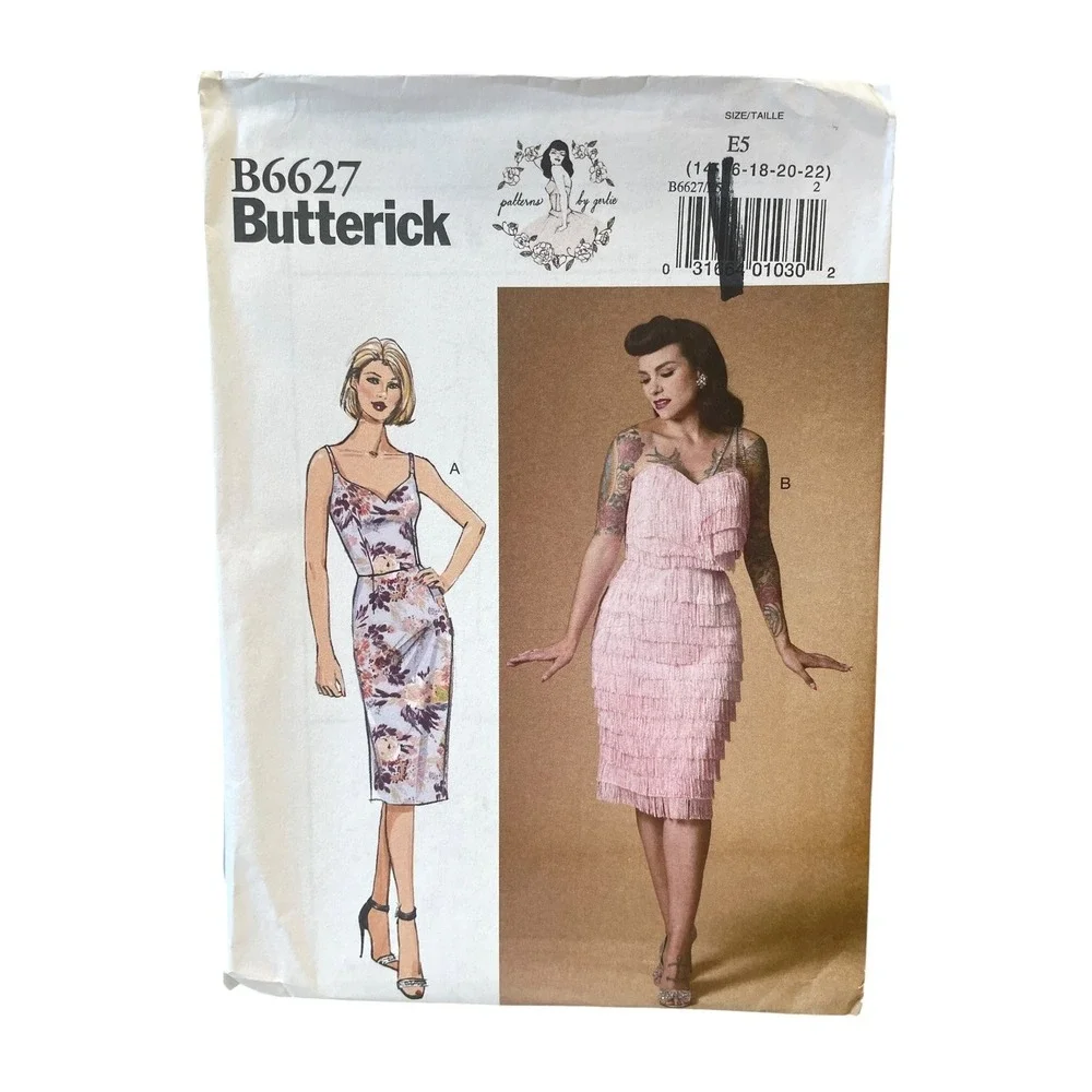 Butterick B6627 Misses Dress Sewing Pattern‎ E5 (14-22) Fringe Slip